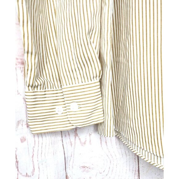 Las Olas Made in Korea Vintage Bird Floral Embroidered Gold Stud Button Up Shirt - Picture 5 of 12